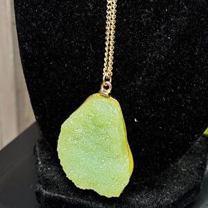 Druzy Stone ~ Green Necklace